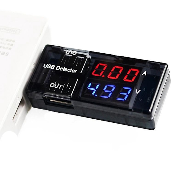 USB Spænding Strøm Tester - Oplader Doktor - USB Batteri Checker - Voltmeter Amperemeter Multimeter - Mobil Strøm Panel Monitor Måler DC