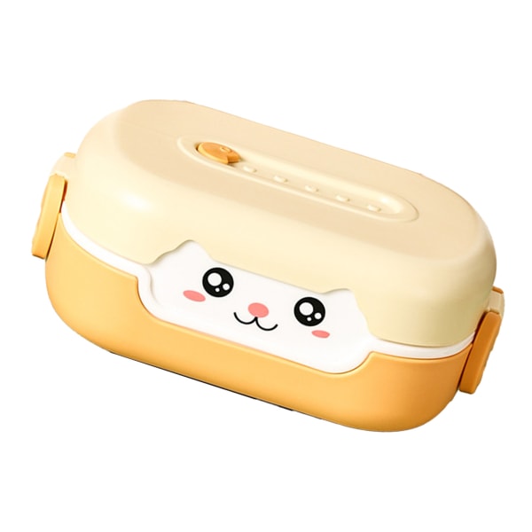 Barnehage Cartoon Container 700ml Dobbeltisolert Mikrobølgeovnbar Matboks for Piknik Orange