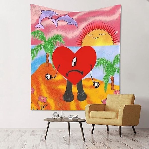 Huono söpö kani Un Verano Sin Ti -seinävaate makuuhuoneeseen roikkuvaksi maalaukseksi sisustukseen musiikkibanneriksi julisteeksi (150cm x 130cm)