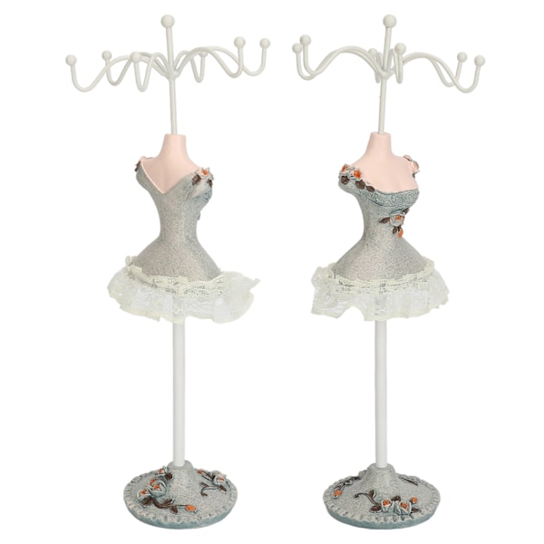 Örhängen Halsband Prinsessklänning Stativ Display Järn Mannequin Prinsess Smyckesställ Tallgrön 3