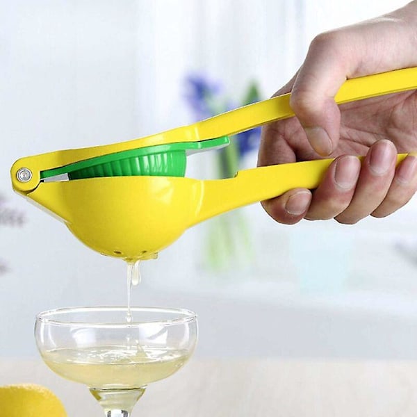 Citronpresser - Manuel legering citruspresser til citroner, limefrugter, appelsiner og alle frugtjuicer (Gul)