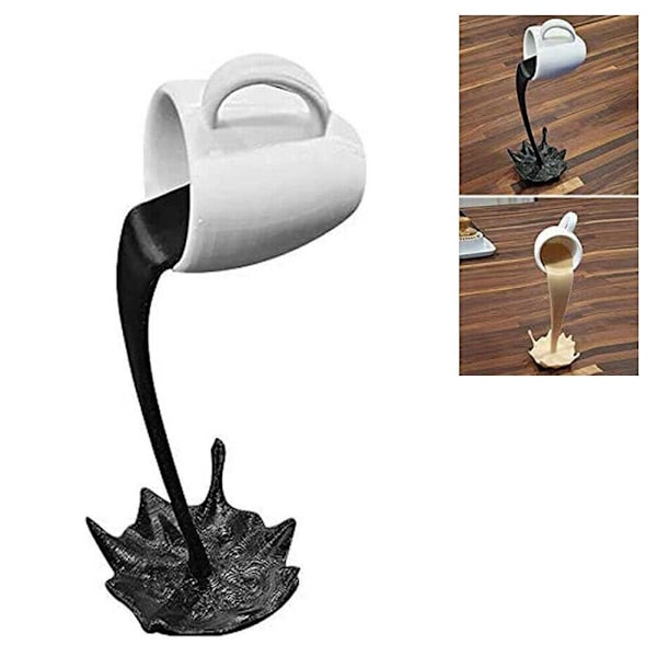 Nyhet Flytende Kaffe Kopp Skulptur Resing Kaffe Kopp Flytende Søl Kaffe Kopp Skulptur for Hjemme Skrivebord Ornamenter Dekor
