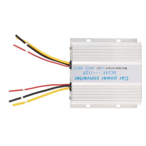 Bilstrømomformer 15A 180W aluminiumslegering DC 24V til 12V stabil sikker bilomformer for buss LCD-overvåking