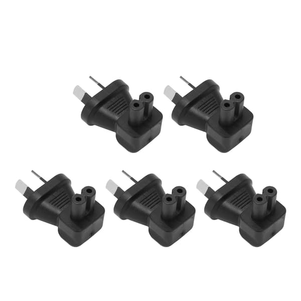 5 stk. AU-plugg til IEC320 C7-konverter 90 graders 2-pinners strømpluggadapter for bærbare datamaskiners strømadaptere AU-plugg 100–250 V