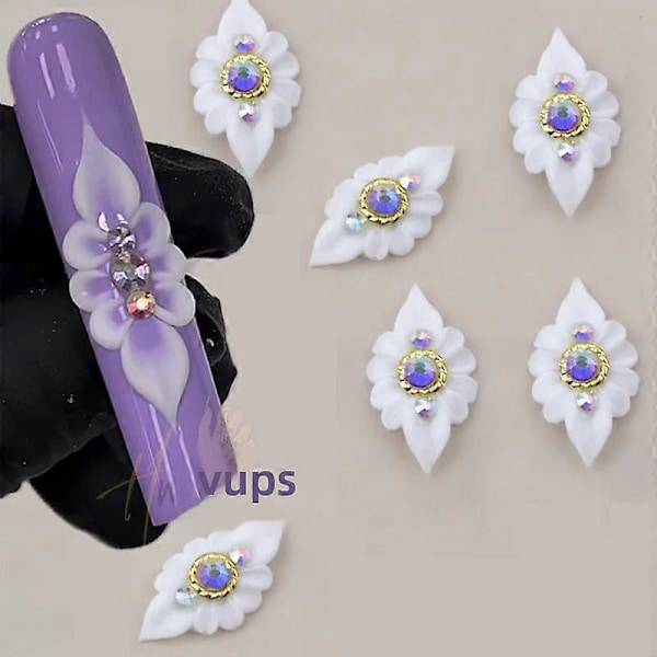 Kawaii kynsitaidekoristeet 3D-akryylikukilla ja helmillä DIY-kynsitaiteen manikyyrikoristeluun, kesätyyli type20