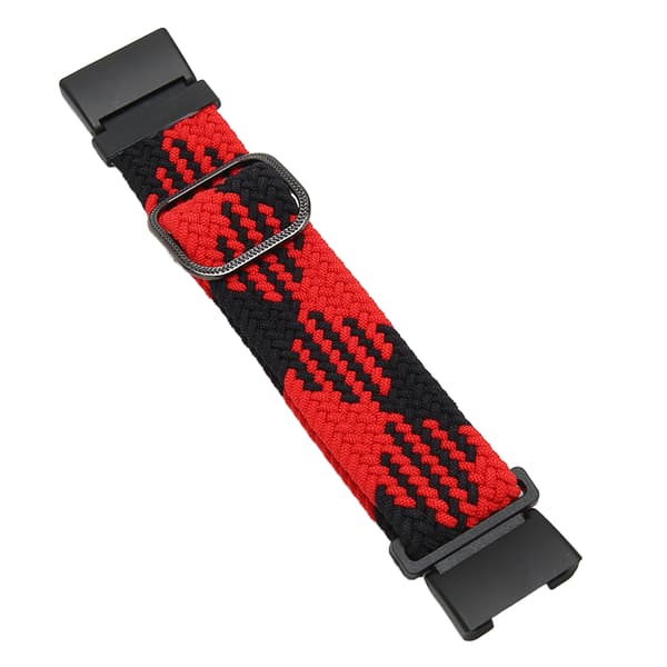 Elastisk urrem til Redmi Watch 2 Justerbart legeringsstik Vævet nylon sportsurrem Rød Sort