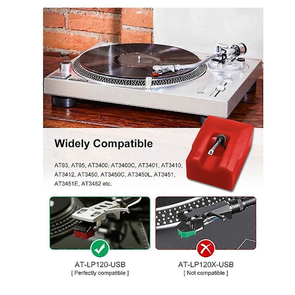 Platespiller Nål Diamant ATN95E Stylus for AT-LP120-USB & Diverse