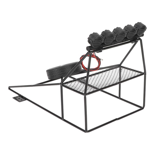 RC Bakre Hink med Däck Taklampa Flagga Bilmodell Bakre Hink Rullbur för WPL D12 1/10 RC Lastbil Gul