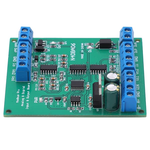 Analog-til-Digital Modul RS485 8 Kanal ADC DAC Konverter N4DBA06 IO Board DC 12V