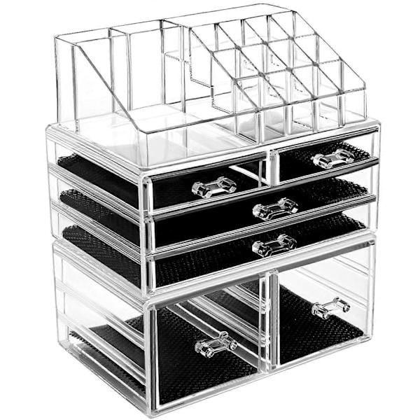Makeup Organizer 3 Dele Akryl Kosmetik Opbevaringsskuffer og Smykkeudstillingsboks