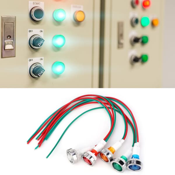 15 stk. DC12V 10mm LED Pilotlampe Strømindikatorlys med ledningskabel