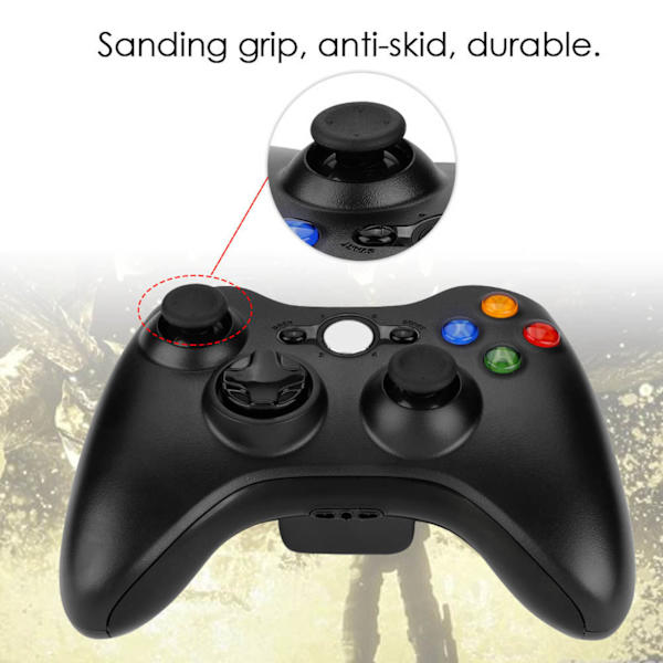 Trådlös handkontroll för Xbox 360, joystick, Bluetooth, spel (svart)