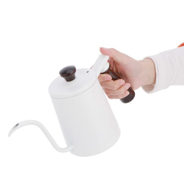 700 ml handgjord kaffebryggare i rostfritt stål 304 med lång pip för kaffebryggning