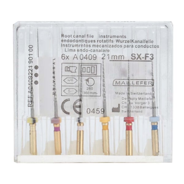 6 stk Professionel dental rodkanal Niti fil endodontiske nåle Dental instrument SX F3 (25mm)