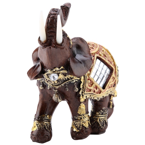 Lucky Feng Shui Puunjyväinen norsupatsas Veistos Omaisuus Figuraatti Lahja Kodinsisustus (M)