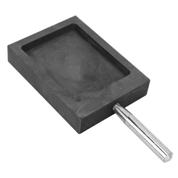Grafittstøpeform Metallbarrestøpeform Digel med Håndtak for Smelting Raffinering Gull Sølv Kobber 4,13 X 3,15 X 0,39in