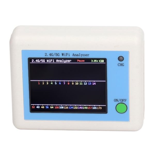 2.4G 5G WIFI-analysator 2.4 tommers TFT-fargeskjerm Lysindikasjon Nettverkssignal Skanner Analysator