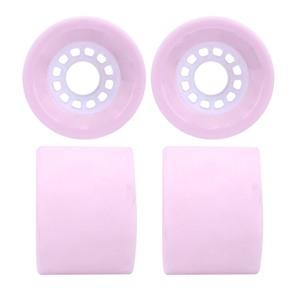 4 stk./sæt PU holdbart Longboard Dance Board Skateboard udskiftningshjul tilbehørpink