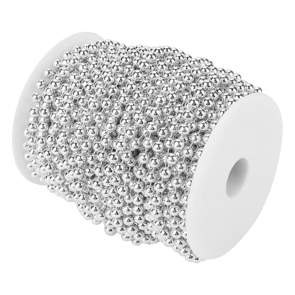 25 m/rulle Elektroplettering Perletråd Guirlande String DIY Bryllupsdekoration 6 mm (sølv)
