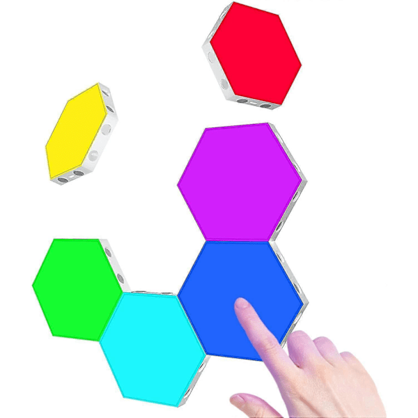 Vägglampor Vägglampa Touchlampor Smart Lampa Gaminglampor Modulära Hexagonlampor Honungskakelampa