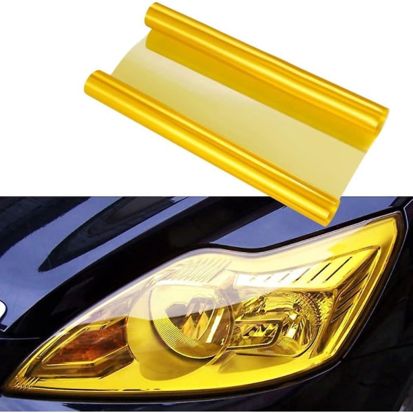 12 x 48 keltainen itseliimautuva vinyylikalvo auton sumuvaloihin ja takavaloihin