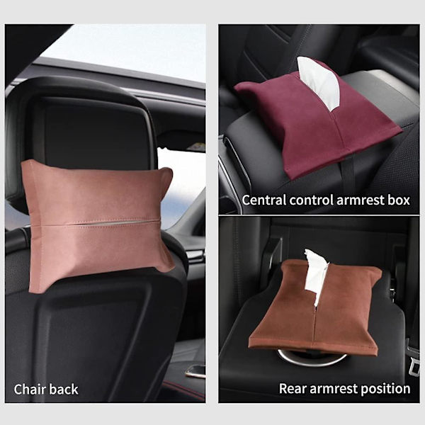Mocka Hängande Car Tissue Box Hållare för Baksäte, Brun