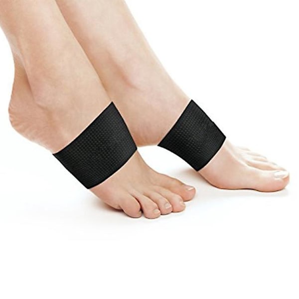 Copper Compression Kobber Svangstøtte - Fodpleje, Hælsporer, Fodsmertelindring, Flade & Nedsunkne Svang, Høj Svang, Platfod. (5 Par Sort - One Size)