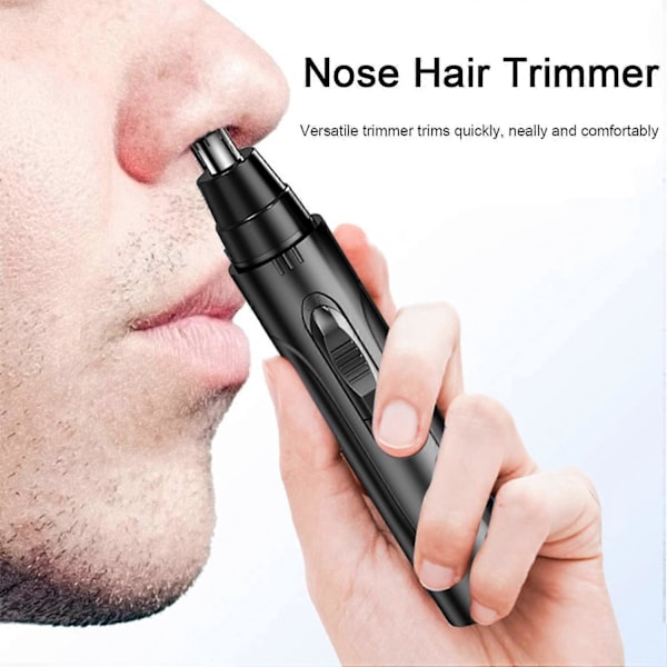 Næse- og øretrimmer, elektrisk næse- og øretrimmer, USB-genopladelig, smertefri øjenbrynstrimmer til mænd og kvinder (sort)