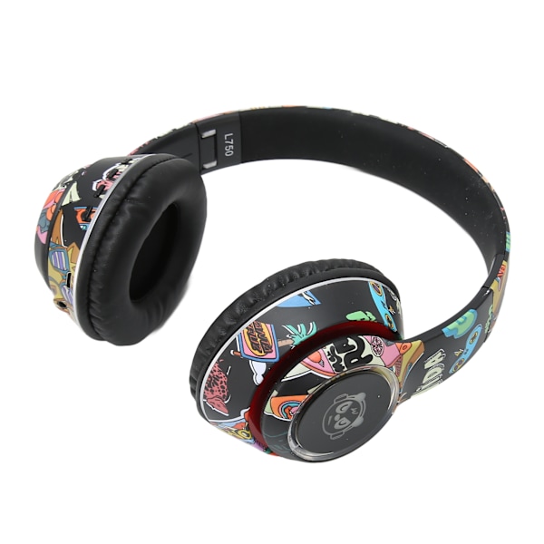 L750 Graffiti Bluetooth-headset med RGB-lampe, der understøtter hukommelseskort, LINEIN-tilstand, trådløst headset med mikrofon til pc, bærbar computer