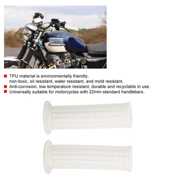 7/8\" 22mm Universal Retro Motorcykel Styr Endegreb Hvid