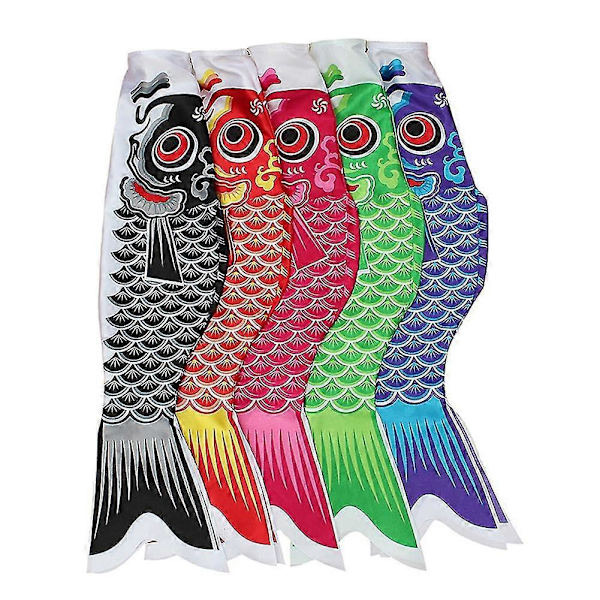 Japansk Nobori Koinobori Karpe Streamer Vindpose Fisk Flag Drage - 55cm Boligindretning Sort