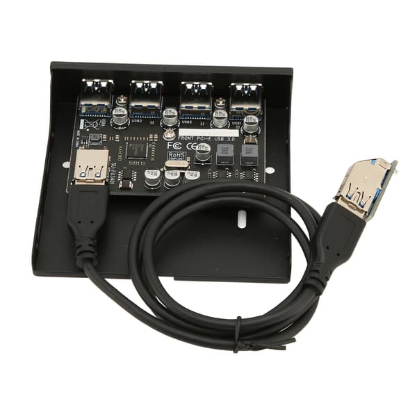 PCIE till USB 3.0 PC Frontpanel 4 Portar 5Gbps PCIE USB Adapter Stöd Hot Swap 3.5 Tum USB3.0 Frontpanel för Windows