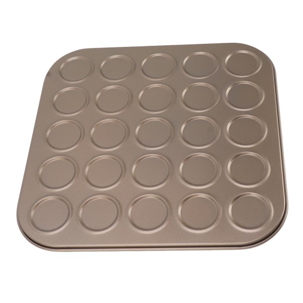 Muffin Top Pan Macaron Bageplade Pan Muffin Bakke Bageform Kulstofstål Bageplade til Ovnbagning Guld 25 Hul