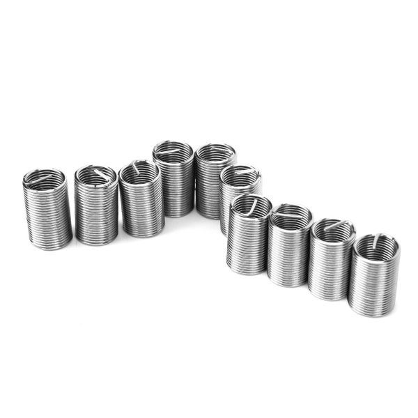 10 stk. gevindindsats i rustfrit stål, gevindbøsning, gevindreparationsbeslag M10x1x3D