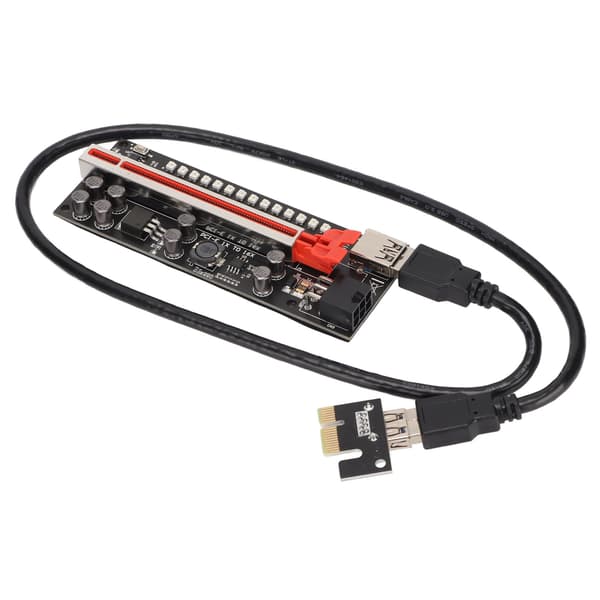 Riser-sovitinkortti 8 Excicon-kondensaattoria monikerroksinen suojaus kiinteä solki PCIE Riser 1x - 16x sovitin