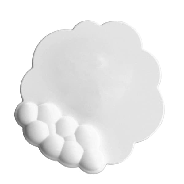 Sky Mousepad med Håndledsstøtte i Hukommelsesskum - Forhindrer Glidning, Ergonomisk Håndledsstøtte til Computer, Laptop, PC, Gaming, Hvid