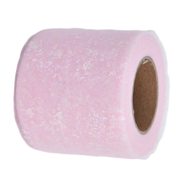 Tylltyg 25 Yards 6cm Polyester Material Lätt Bärbar Tyllrulle för Kläddekoration Ljusrosa
