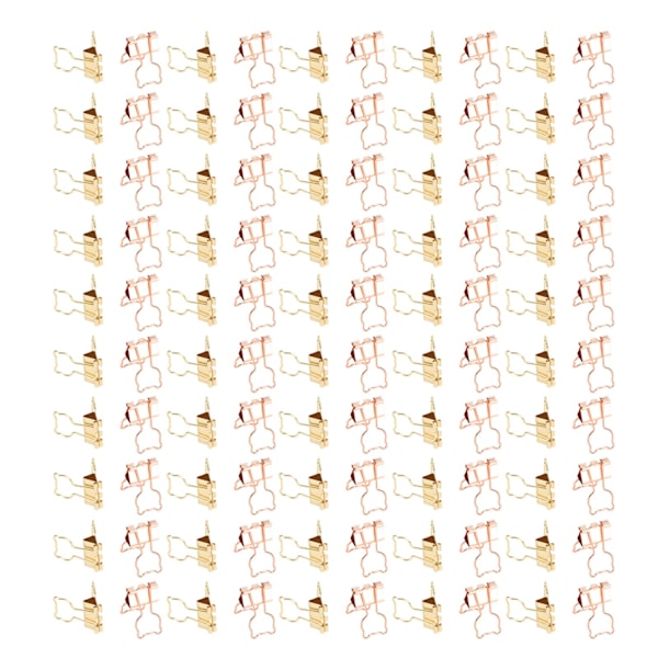 100 stk. katteformede gullrose gulljern hule design mini morsomme permklips for dokumenter billetter