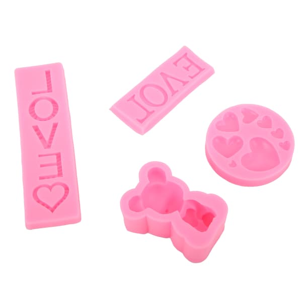 4 st silikonfondantform rosa högtemperaturbeständig cupcakeform för jubileumstårta