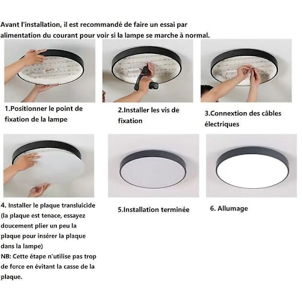 LED taklampe med bevegelsessensor for balkong, garasje, inngangsparti, gang, enkel installasjon, taklampe 6000K kaldhvit, rund Ø30CM svart