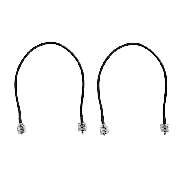 2 stk koaksial antenneadapterkabel UHF hann PL-259 til UHF hann PL-259 lavt tap