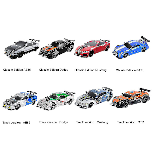 High Speed ​​1:16 RC Drift Car med fjernbetjening - 4WD, 18 km/t, LED-lys, gummidæk - Perfekt racersportslegetøjsbil til voksne