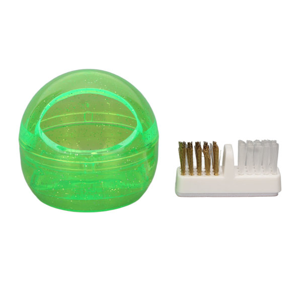 Nagelrengöringsborstelåda Professionell bärbar manikyrpoleringsborstelåda för Nail Art Skönhetssalong Grön
