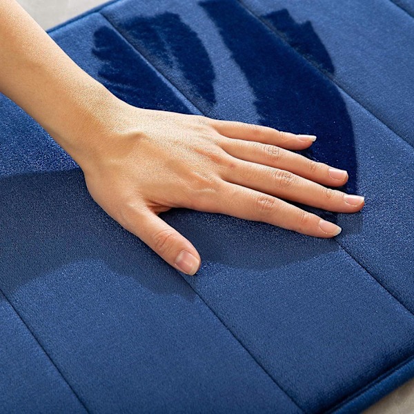 1 Entrématta Badrumsmatta Memory Foam Hydrofilisk Pebble Design Superfin Fiber Halkfri Mjuk för Badrum Badkar Kök 40x60CM Mörkblå