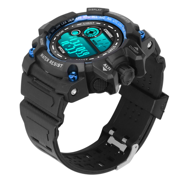 Kids Sports Electronic Watch Multifunksjonelle vanntette klokker Lysende digital LED-klokke Blå