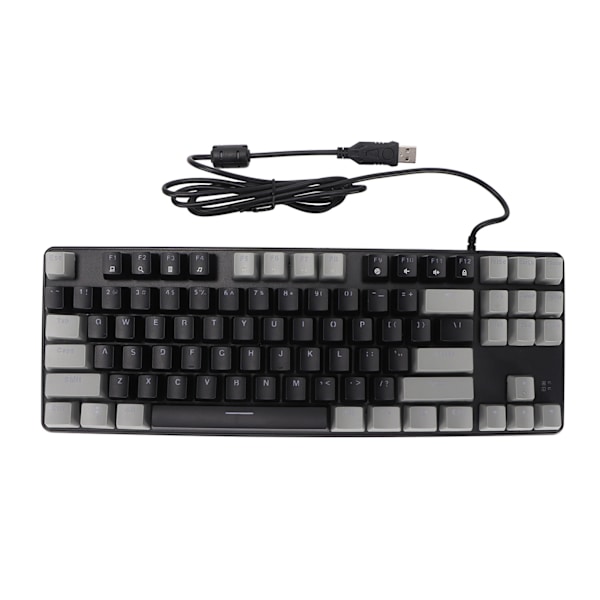 87-tasters mekanisk tastatur RGB-bakgrunnsbelysning blå bryter rask respons USB svart grå datamaskintastatur for hjemmekontor