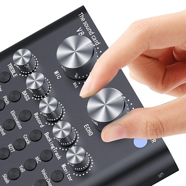 V8 USB extern ljudkort mobiltelefon dator ljudkort för online sång live sändning