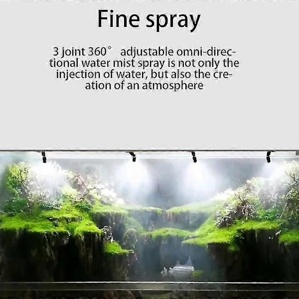 MIUS Reptiler Fogger Mist Sprinkler Regnkompatibel med Tank 360 Justerbar Akvarium Akvatisk Kæledyr Kølesystem