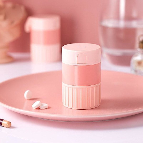 Cut Crush Pillerkutter och Krossare - Blå, 1 styck (förpackning med 1) - Bärbar Rosa Medicinförvaring