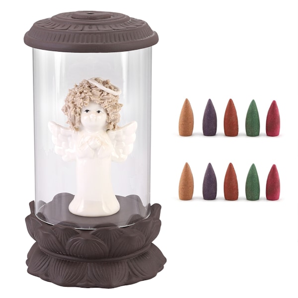 Sød form Tilbageflow Røgelse Brænder Røgelse Holder Hjem Kontor Ornament Dekor Engel Type A